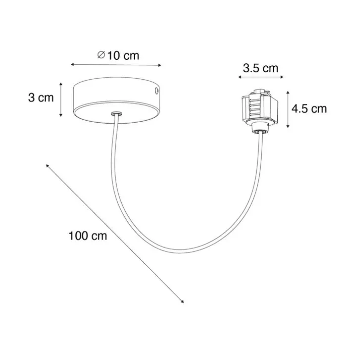 Voeding met ronde bevestigingsplaat voor 1-fase rail wit - Iconic