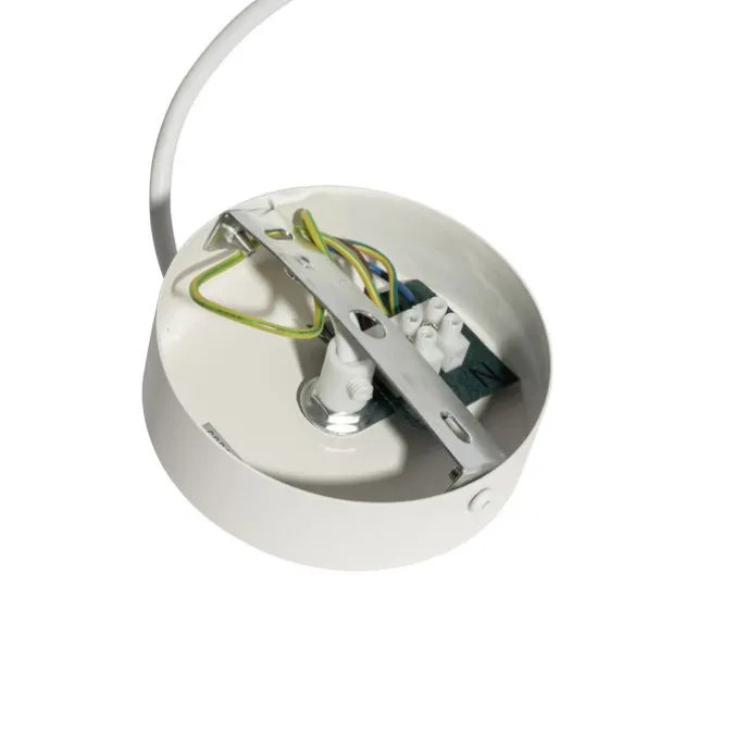 Voeding met ronde bevestigingsplaat voor 1-fase rail wit - Iconic