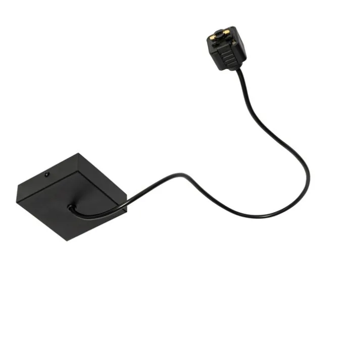 Voeding met vierkante bevestigingsplaat voor 1-fase rail zwart - Iconic