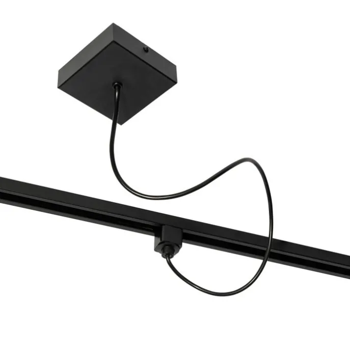 Voeding met vierkante bevestigingsplaat voor 1-fase rail zwart - Iconic