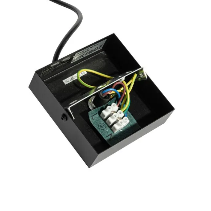 Voeding met vierkante bevestigingsplaat voor 1-fase rail zwart - Iconic