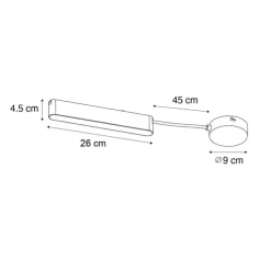 Voeding rail zwart 100W met montageplaat 1-fase - Magnetic