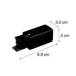 Voeding voor 3-fase rail rechts zwart - 3-Phase
