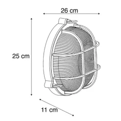 Wand- en plafondlamp goud/messing rond IP44 - Noutica