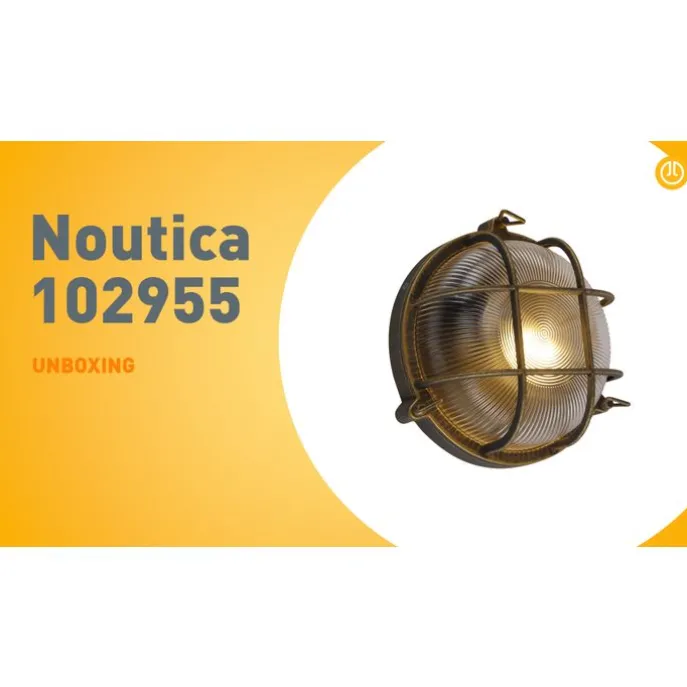 Wand- en plafondlamp goud/messing rond IP44 - Noutica