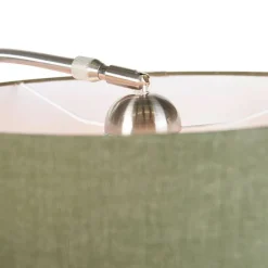 Wandbooglamp staal met kap groen 35/35/20 verstelbaar