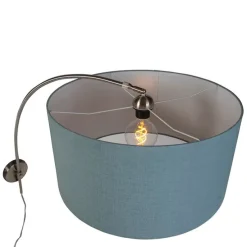 Wandbooglamp staal met kap blauw 50/50/25 verstelbaar