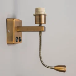 Wandlamp brons incl. LED met leesarm - Brescia Combi