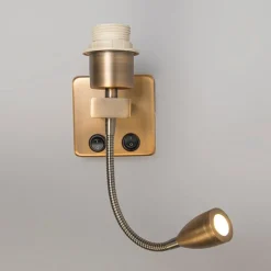 Wandlamp brons incl. LED met leesarm - Brescia Combi