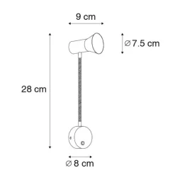 Wandlamp brons met flexarm - Karin flex