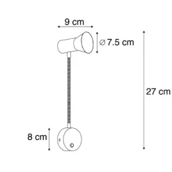 Wandlamp brons met flexarm - Karin flex