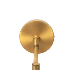 Wandlamp brons met witte kap en verstelbare arm - Ladas Deluxe