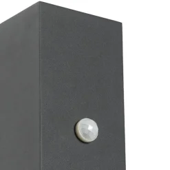 Wandlamp donkergrijs 2-lichts IP44 met bewegingssensor - Baleno
