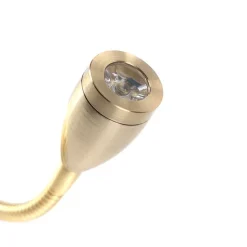 Wandlamp goud met USB en kap wit 18 cm - Brescia Combi