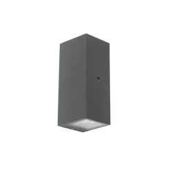 Wandlamp grijs 2-lichts IP44 met schemersensor - Baleno