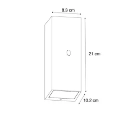 Wandlamp roestbruin 2-lichts AR70 IP44 met bewegingssensor - Baleno
