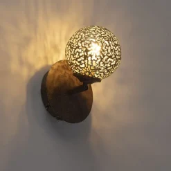 Wandlamp roestbruin verstelbaar met schakelaar - Kreta
