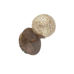 Wandlamp roestbruin verstelbaar met schakelaar - Kreta