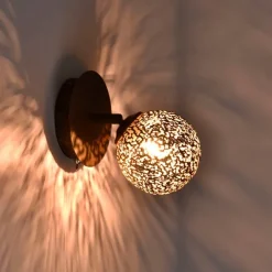 Wandlamp roestbruin verstelbaar met schakelaar - Kreta