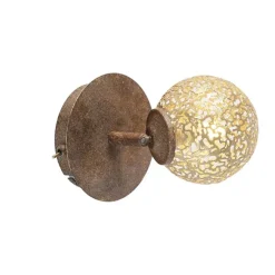 Wandlamp roestbruin verstelbaar met schakelaar - Kreta