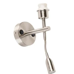 Wandlamp staal incl. LED leeslamp met schakelaar - Combi