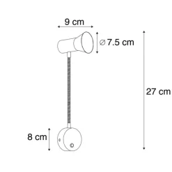 Wandlamp staal met flexarm - Karin flex
