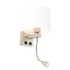 Wandlamp staal met flexarm en kap wit 18 cm - Brescia Combi