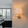 Wandlamp staal met witte kap en verstelbare arm - Ladas Deluxe