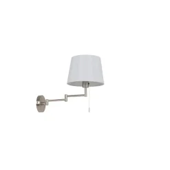 Wandlamp staal met witte kap en verstelbare arm - Ladas Deluxe