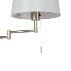 Wandlamp staal met witte kap en verstelbare arm - Ladas Deluxe