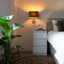 Wandlamp staal met zwarte kap en leesarm incl. LED - Bergamo