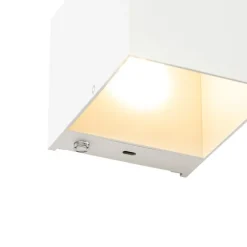 Wandlamp wit incl. LED en touch dimmer oplaadbaar - Joris