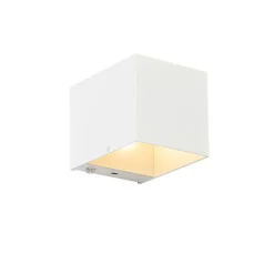 Wandlamp wit incl. LED en touch dimmer oplaadbaar - Joris