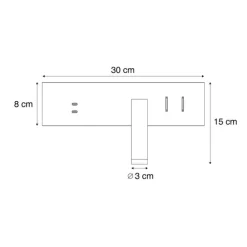 Wandlamp wit verstelbaar met USB-C incl. LED - Modric