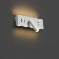 Wandlamp wit verstelbaar met USB-C incl. LED - Modric