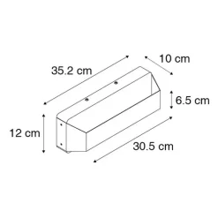 Wandlamp zwart 35 cm incl. LED 3-staps dimbaar - Tyko