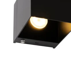 Wandlamp zwart incl. LED en touch dimmer oplaadbaar - Joris