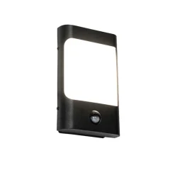 Wandlamp zwart incl. LED IP44 met bewegingssensor - Khuvan