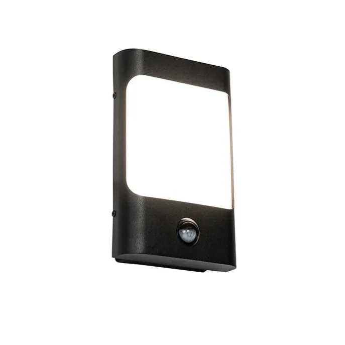 Wandlamp zwart incl. LED IP44 met bewegingssensor - Khuvan