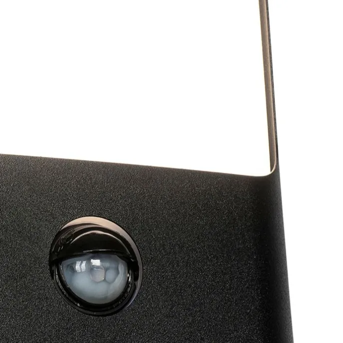 Wandlamp zwart incl. LED IP44 met bewegingssensor - Khuvan