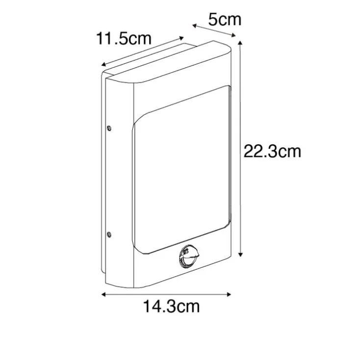 Wandlamp zwart incl. LED IP44 met bewegingssensor - Khuvan
