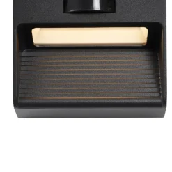 Wandlamp zwart incl. LED IP54 met bewegingssensor solar - Border