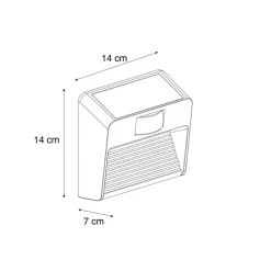 Wandlamp zwart incl. LED IP54 met bewegingssensor solar - Border