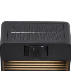 Wandlamp zwart incl. LED IP54 met bewegingssensor solar - Border
