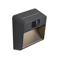 Wandlamp zwart incl. LED IP54 met bewegingssensor solar - Border