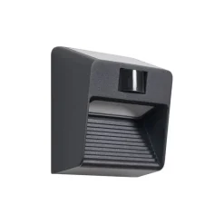 Wandlamp zwart incl. LED IP54 met bewegingssensor solar - Border