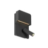 Wandlamp zwart incl. LED met USB en leeslamp met schakelaar - Robin