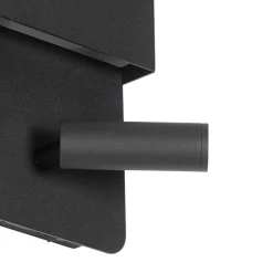 Wandlamp zwart incl. LED met USB en leeslamp met schakelaar - Robin