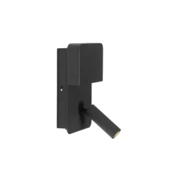 Wandlamp zwart incl. LED met USB en leeslamp met schakelaar - Robin