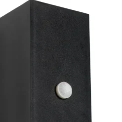 Wandlamp zwart 2-lichts IP44 met bewegingssensor - Baleno